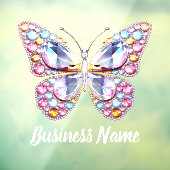 pastelkleuren edelstenen vlinder  raamsticker (Vel 3)