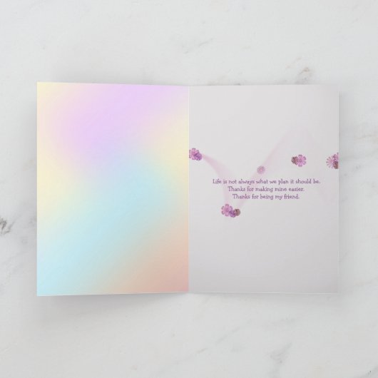 pastelkleuren en madeliefje dank je wel kaart (Binnen)