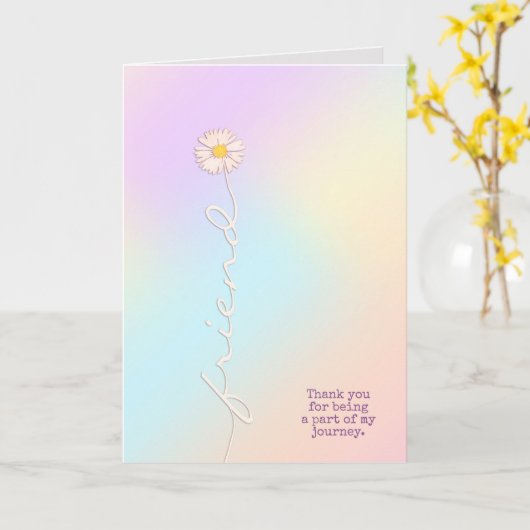 pastelkleuren en madeliefje dank je wel kaart (Gele Bloem)