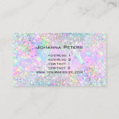 pastelkleuren faux glitter abstract optisch ontwer visitekaartje (Achterkant)