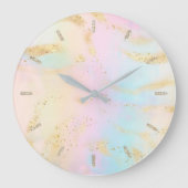 pastelkleuren faux glitter, effect grote klok (Voorkant)