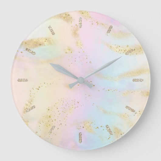 pastelkleuren faux glitter, effect grote klok (Voorkant)