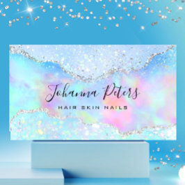 pastelkleuren faux glitter visitekaartje