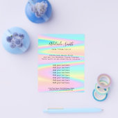 pastelkleuren FAUX-holograafbrochure Flyer (Enkel)