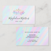 pastelkleuren FAUX holografisch effect lotus Visitekaartje (Voorkant / Achterkant)