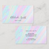 pastelkleuren FAUX holografisch effect Visitekaartje (Voorkant / Achterkant)