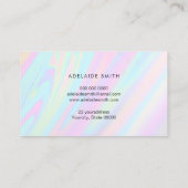 pastelkleuren FAUX holografisch effect Visitekaartje (Achterkant)