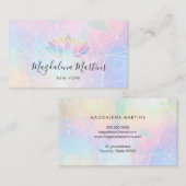 pastelkleuren FAUX holografische lotus Visitekaartje (Voorkant / Achterkant)