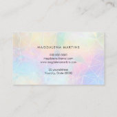 pastelkleuren FAUX holografische lotus Visitekaartje (Achterkant)