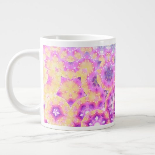 Pastelkleuren geometrisch Abstract patroon Grote Koffiekop (Links)