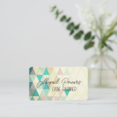 pastelkleuren geometrisch patroon visitekaartje (Staand voorkant)