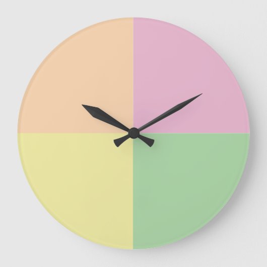 Pastelkleuren geometrische wandklok (Voorkant)