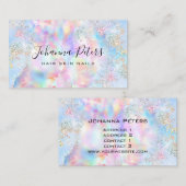 Pastelkleuren gesimuleerde glitter visitekaartje (Voorkant / Achterkant)