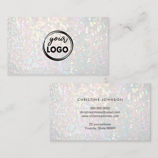 · pastelkleuren gesimuleerde iriserende visitekaartje (Voorkant / Achterkant)