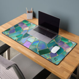 Pastelkleuren glas-in-lood mozaïekpatroon bureaumat