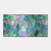 Pastelkleuren glas-in-lood mozaïekpatroon bureaumat (Voorkant)
