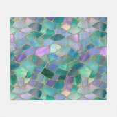 Pastelkleuren glas-in-lood mozaïekpatroon fleece deken (Voorkant (Horizontaal))