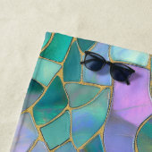 Pastelkleuren glas-in-lood mozaïekpatroon strandlaken (In situ)