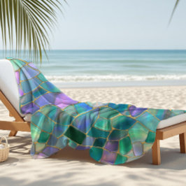 Pastelkleuren glas-in-lood mozaïekpatroon strandlaken