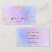 pastelkleuren gradiënten faux glitter visitekaartje (Voorkant / Achterkant)