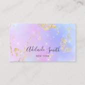 pastelkleuren gradiënten faux glitter visitekaartje (Voorkant)