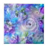 Pastelkleuren grillig Abstract blauw Paarse groen Tegeltje (Voorkant)