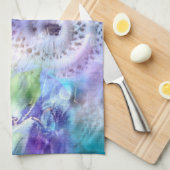 Pastelkleuren grillig Abstract blauw Paarse groen Theedoek (Quarter Fold)