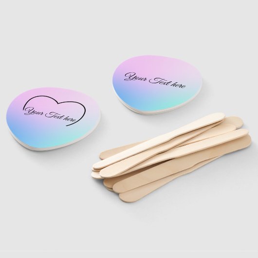 Pastelkleuren hart bovenaan op waaier (Niet-gemonteerd)