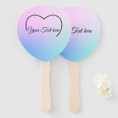 Pastelkleuren hart bovenaan op waaier (Voorkant en achterkant)