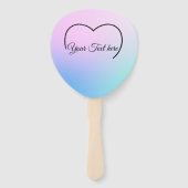 Pastelkleuren hart bovenaan op waaier (Voorkant)