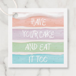 Pastelkleuren: Heb je taart en eet hem ook Bedankjes Labels