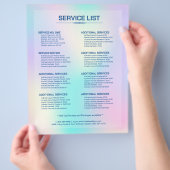 Pastelkleuren holografische achtergrond nr. 2 flyer (Hand)