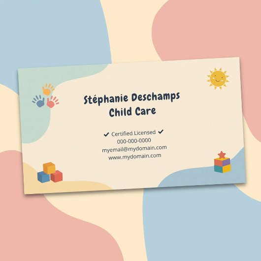 Pastelkleuren - Kinderopvang Visitekaartje