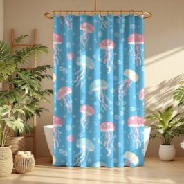Pastelkleuren kwallenpatroon douchegordijn