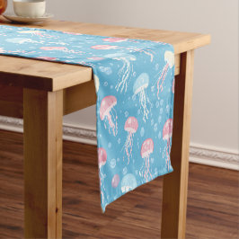 Pastelkleuren kwalpatroon korte tafelloper