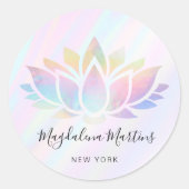 pastelkleuren lotus logo ronde sticker (Voorkant)