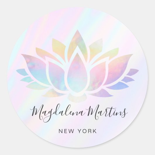 pastelkleuren lotus logo ronde sticker (Voorkant)