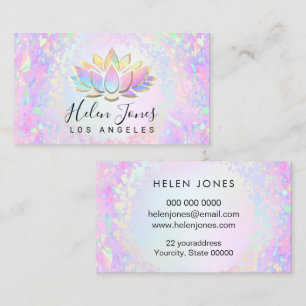 pastelkleuren lotus vierkant businesskaart visitekaartje