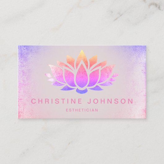 Pastelkleuren lotusbloem visitekaartje (Voorkant)