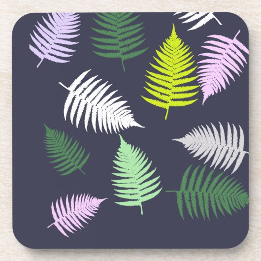Pastelkleuren Lucky Fern Bier Onderzetter (Voorkant)