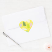 Pastelkleuren Lucky Fern Hart Sticker (Envelop)