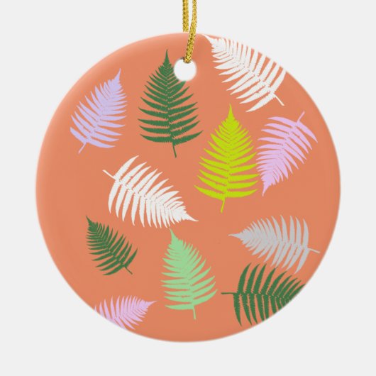 Pastelkleuren Lucky Fern Keramisch Ornament (Voorkant)