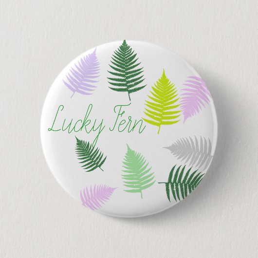 Pastelkleuren Lucky Fern Ronde Button 5,7 Cm (Voorkant)