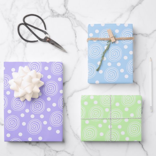 Pastelkleuren met Cirkels Inpakpapier Vel (Voorkant)