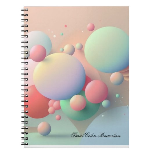 Pastelkleuren Minimalisme Notitieboek (Voorkant)