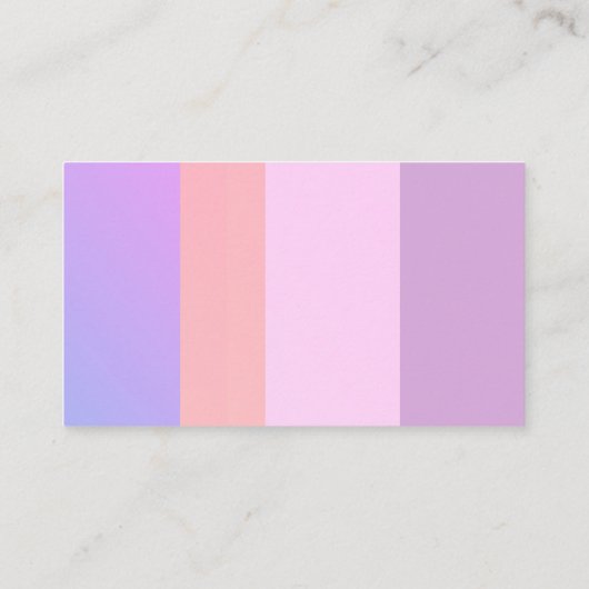 pastelkleuren moderne strepen roze en paars aangep visitekaartje (Achterkant)