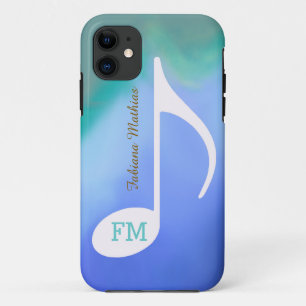 pastelkleuren muzieknotitie gepersonaliseerd Case-Mate iPhone case