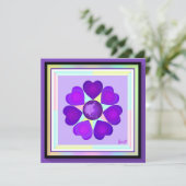 Pastelkleuren & paarse harten die kloppen op een l (Staand voorkant)