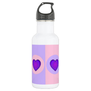 Pastelkleuren & paarse harten die kloppen waterfles