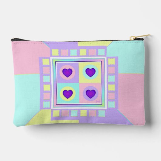 Pastelkleuren & paarse harten kloppen etui (Achterkant)